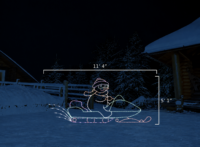 Snowmobile Snowman (5'1" H x 11'4" W)