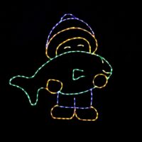 Big fish animated Christmas light display