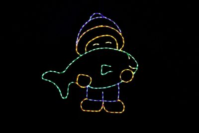 Big fish animated Christmas light display