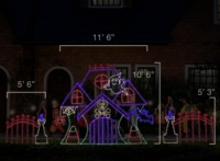 Ghost Mansion Fence-Halloween Ghost Mansion and Fence Set (10'6" H x 11'6" W)
