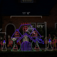 Ghost Mansion Fence-Halloween Ghost Mansion and Fence Set (10'6" H x 11'6" W)