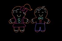 Gingerbread kids Christmas light display