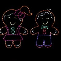 Gingerbread Kids Christmas light display