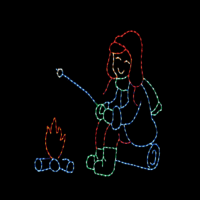 Roasting Marshmallow Boy animated Christmas light display