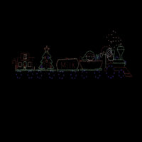 Train animated Christmas light display