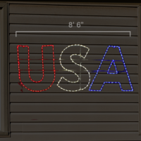 USA sign (3' H x 8'6" W)