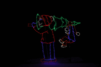 Bringing Home the Tree animated Christmas light display
