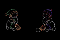 Broomball animated Christmas light display