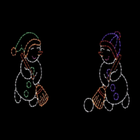 Broomball animated Christmas light display