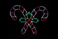 Candy Cane Holly Christmas light display