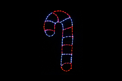 Single Cane Facing Left Christmas light display