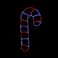 Single Cane Facing Right Christmas light display