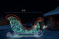 Elegant Christmas Sleigh - Green (5’8" H x 9'5" W)