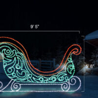 Elegant Christmas Sleigh - Green (5’8" H x 9'5" W)