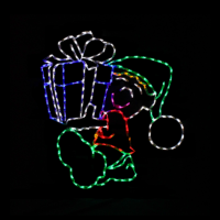 Elf with Gift Square Photo Christmas light display