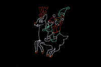 Elves Riding Reindeer (7' H x 7'5" W)