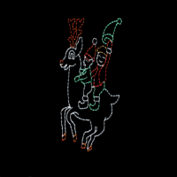 Elves Riding Reindeer animated Christmas light display