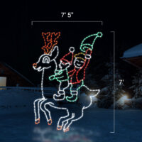 Elves Riding Reindeer (7' H x 7'5" W)