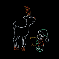Feeding Deer animated Christmas light display