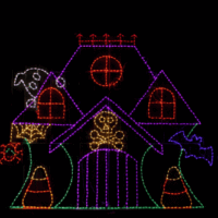 Ghost Mansion animated Halloween light display