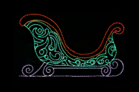 Sleigh Green Christmas light display