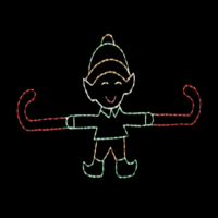 Ground Crew Elf animated Christmas light display