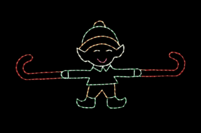 Ground Crew Elf animated Christmas light display