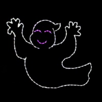 Happy Ghost Facing Left Halloween light display