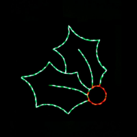2 Leaf Holly Christmas light display