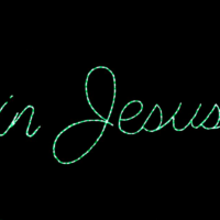 In Jesus Sign Christmas light display