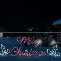 merry-christmas-sign-with-holly Merry Christmas LED Sign with Holly (3'7" H x 11'3" W)