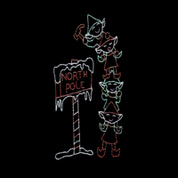 North Pole Elf Sign animated Christmas light display