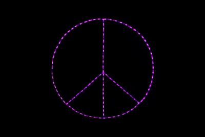 Photo of Peace Symbol light display