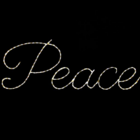Word Sign Peace Christmas light display