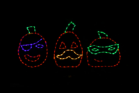 3 Pumpkin Bandits halloween light display