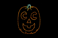Pumpkin with Crescent Eyes Facebook Size Halloween light display