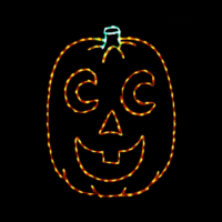 Pumpkin with Crescent Eyes Facebook Size Halloween light display