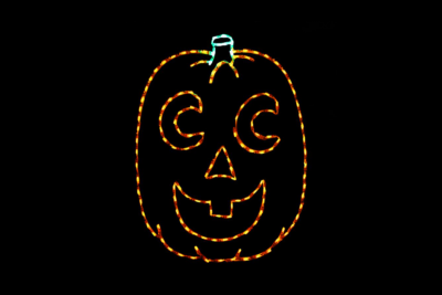 Pumpkin with Crescent Eyes Facebook Size Halloween light display