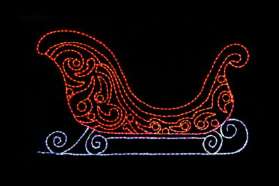 Red Sleigh Christmas light display