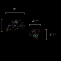 Santa Airplane with Parachuting Elf (5' H x 9' W)
