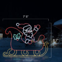Santa In Sleigh Waving (5'7" H x 7'5" W)