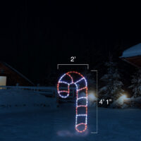Single Candy Cane Silhouette Facing Left (4'1" H x 2' W)