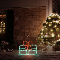 Single Gift Red Ribbon Green Box (1'9" H x 2' W)