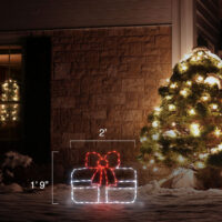 Single Gift Red Ribbon White Box (1'9" H x 2' W)
