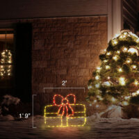 Single Gift Red Ribbon Yellow Box (1'9" H x 2' W)