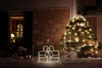 Single Gift Warm White Ribbon Warm White Box (1'9" H x 2' W)