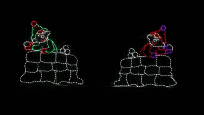 Snowball Elves animated Christmas light display