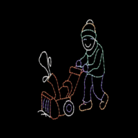 Snowblower animated Christmas light display