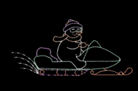 Snowmobile Snowman (5'1" H x 11'4" W)