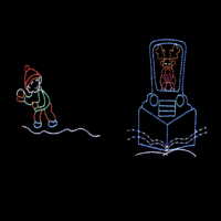 Snowplow animated Christmas light display